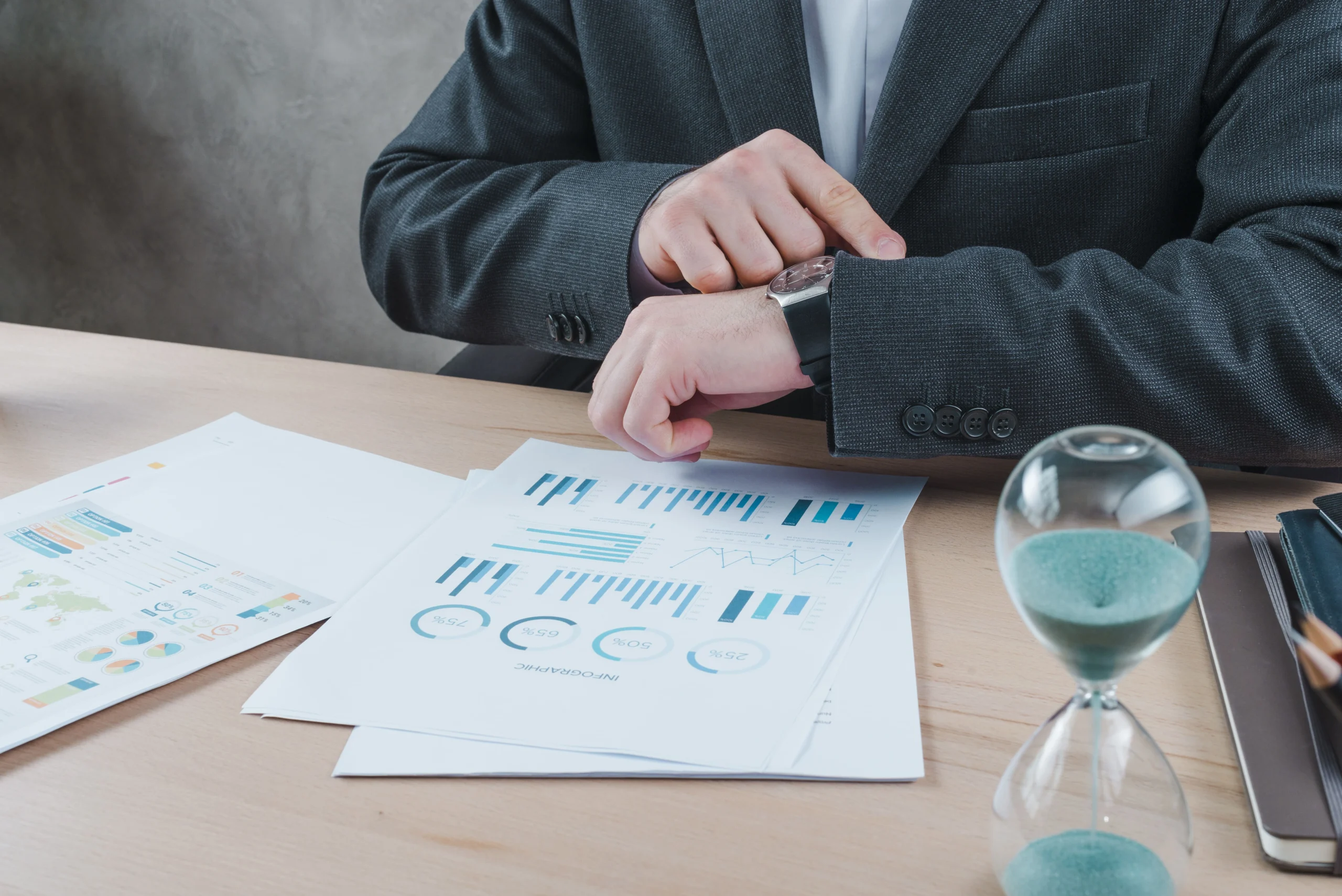 Business man working office desktop 1 min scaled